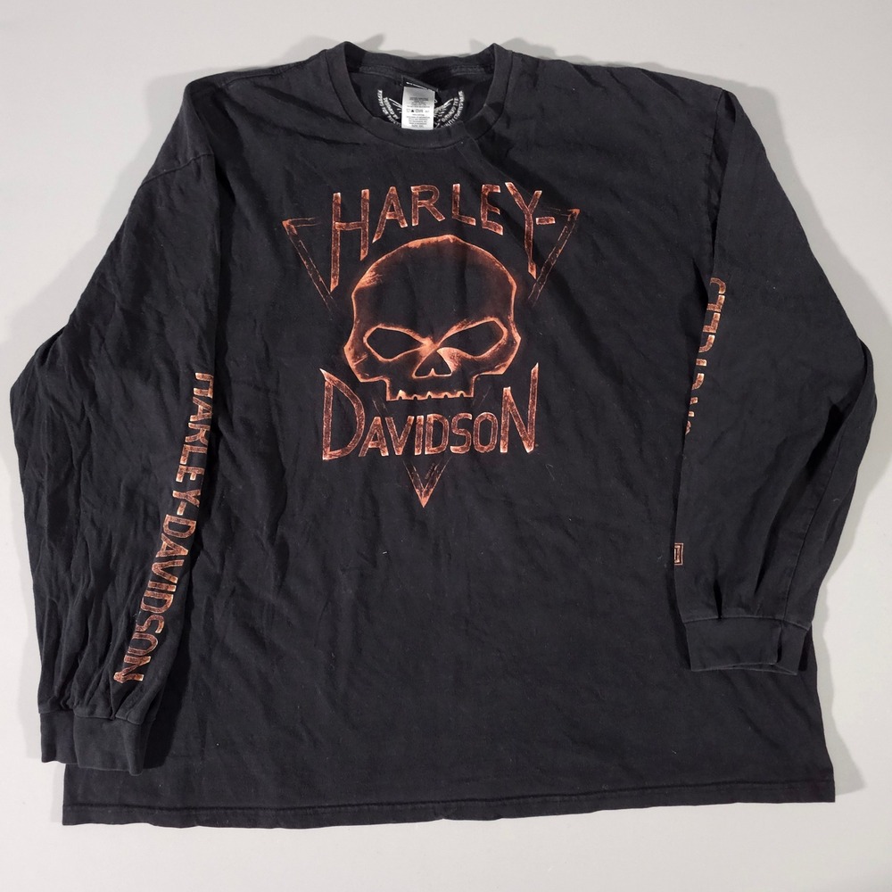 Harley-Davidson Long Sleeve Shirt Mens 3XL Black Zion Utah Graphic Tee